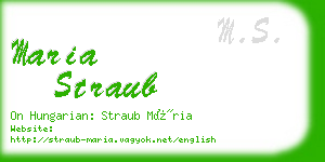 maria straub business card